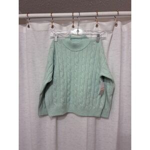 Jumping Beans Girls Mint Green Cable Knit Mock Neck Sweater Size 7 NWT $25